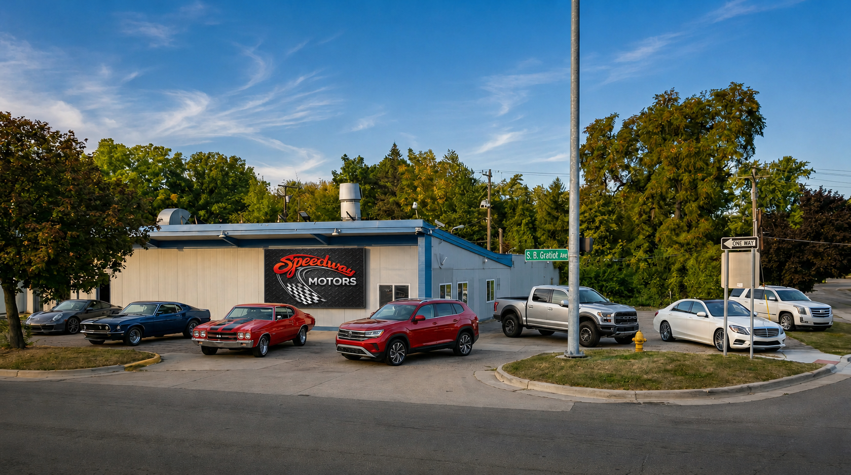 Speedway Motors showroom